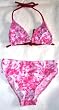Girls 7-16 2-piece Swimwear Triangle Top Bikini Pink/White Tie Dye