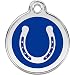 Red Dingo Personalized Horse Shoe Pet ID Dog Tag (Medium Dark Blue)