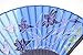 OMyTea® Hand Held Silk Folding Fans with Bamboo Frame - with a Fabric Sleeve for Protection for Gifts - 100% Handmade Oriental Chinese/Japanese Vintage Retro Style - for Women Ladys Girls (WZS-12)