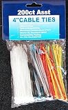 200 Cable Ties - Assorted Colors