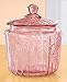 Pink Depression Glass Biscuit Jar in Mayfair Open Rose Pattern