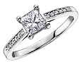 Princess Cut Diamond Engagement Ring 1/2 Carat (ctw) in 14K White Gold (Certified)