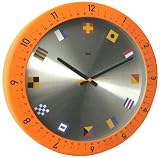 Bai Oceanmaster Wall Clock with Nautical Flags, Orange