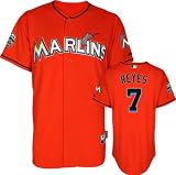 Jose Reyes Jersey: Adult Majestic Alternate Firebrick Miami Marlins Cool Base&Atilde;&cent;"&Acirc;&cent; Authentic Jersey with Marlins Park Inaugural Season Patch