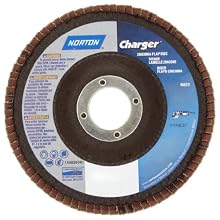 Norton Charger R822 High Performance Abrasive Flap Disc, Type 27, Threaded Hole, Fiberglass Backing, Zirconia Alumina