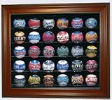 Ultimate 30 Ball Mahogany Cabinet Style Display Case with Engraved MLB Team Logo