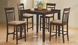 Kitchen & Housewares : 5pc Cappuccino Finish Counter Height Dining Table