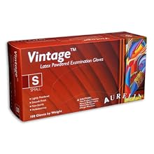 Aurelia Vintage 2882 Latex Glove, Powdered, 9.4" Length, 5 mils Thick