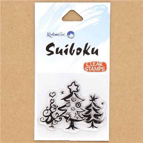 Imagen 2 de Bonitas pegatinas de gel con árboles de Navidad decorados