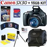 Canon Powershot SX30IS 14.1MP Digital Camera + 16GB Accessory Kit