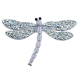 Glittering Blue Wing Dragonfly Brooches