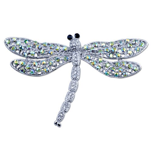 Glittering Blue Wing Dragonfly Brooches And Pins