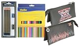 Helix PENCIL CASE DEAL- X - Factor 3 pocket case including 2 Pencil Sets