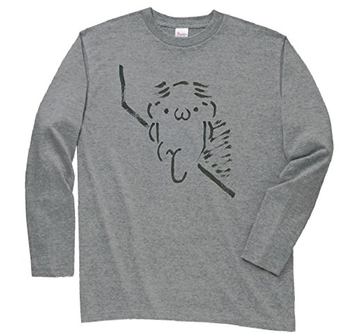 筆で書いたAAシリーズ　また髪の話してる　長袖Tシャツ　グレーL