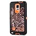 Kecko Heavy Duty Defender Series Scratch Resistant Military Grade Full Body Armor Protective Rugged Silicon Camouflage Case Cover with Built-in Screen Protector for Samsung Galaxy Note 4 - Xtra Orange