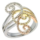 14K Two Tone Gold 0.49cttw Round Diamond Fashion Ring