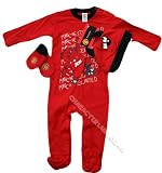 Manchester United Football Club – 3 Piece Sleepsuit Including Hat and Gloves 9-12 months – Red: baby clothes 9-12 months