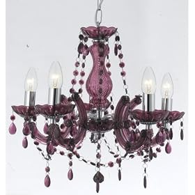 Marie Therese Crystal Glass Chandelier in Plum by Marco Tielle