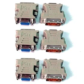 6 Pcs DVI to VGA Adapter, DVI-I Male to HD15 pin Female for VGA Card Dual Monitors