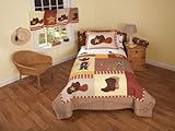 IMAGE OF Cowboy Wild West Twin Quilt Boys