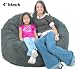 4' Ft. Black Sac Foof Bean Bag Chair Love Seat