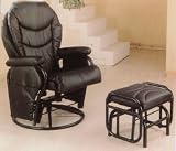 Review The Furniture Cove  / Black Leatherette Recliner with Ottoman