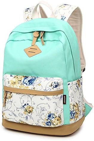 Yatupei Canvas Casual Book Bags High School Backpacks for Teen Girls Sea Blue