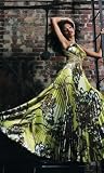 180 Print Pleated Satin Gown Evening Dress