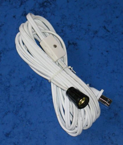 12 ft WHITE Lamp Cord Set CANDELABRA Brass Lined Socket ON/OFF SWITCH for All PAPER LANTERNS