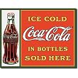 Coca-Cola Tin Metal Sign : Ice Cold Coke In Bottles