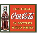 Coca-Cola Tin Metal Sign : Ice Cold Coke In Bottles