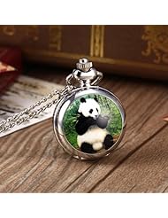 Youyoupifa Cute Panda Silver Alloy Quartz Chain Pocket Watch (Womens)