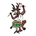ID 8103 Reindeer Playing Drums Patch Christmas Music Embroidered IronOn Applique