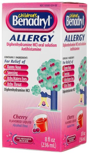 Benadryl Children s Allergy Cherry Flavored 8 Ounce Bottle
