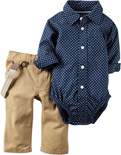 Carters Baby Boys 2-Piece Holiday Bodysuit & Pant Set Navy