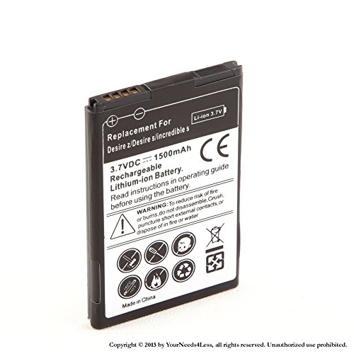 YN4L® 1500mAh battery for HTC Droid Incredible 2 ADR6350; HTC Droid Incredible S S710e