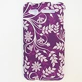 Hard Snap-on Shield With PURPLE FLORAL LEAVES Design Faceplate Cover Sleeve ....