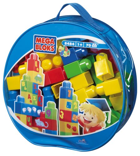 Childrens Toyshop  Toys : Mega Bloks Building ABC/123 Learning Bag 70 Piece