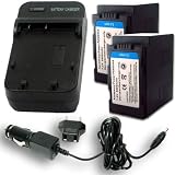 PANASONIC CGA-D54 / CGR-D54 Equivalent Charger & Battery 2-Pack Combo for CGR-D120 / CGR-D210 / CGP-210 & Many More
