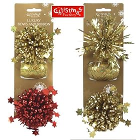 (The Christmas Factory) Luxury Bows and Ribbon (Assorted Colours)