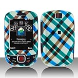 Premium - Samsung T359/Smiley Blue Plaid Cover - Faceplate - Case - Snap On ....