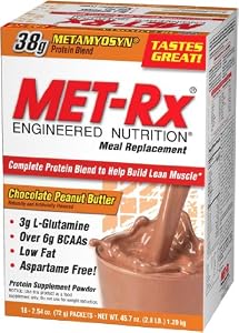 MET-Rx  Meal Replacement powder boxed - Chocolate Peanut Butter, 18-Count Packets