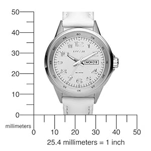 jam tangan Fossil Women's AM4336 White Leather Strap Silver Analog Dial Watch