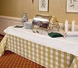 Large Plaid Linen Series 9815 Dijon Vinyl Tablecloth 54