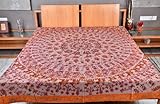 Traditional Double Bed Bedspread with Multicolor Thread Embroidery Work