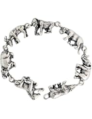 Sterling Silver Menagerie Bracelet, 1/12 inch (12 mm) wide