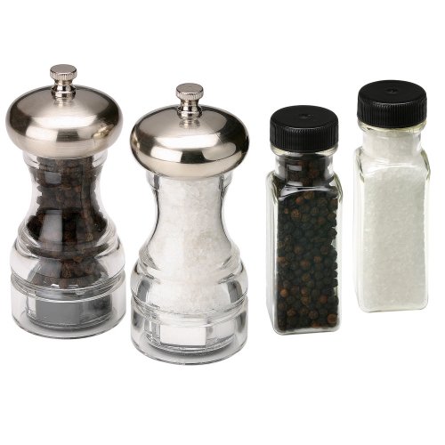 Olde Thompson Aspen Peppermill and Salt Grinder with Bonus Pepper and Salt