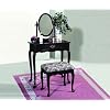 Crownmark Cherry Vanity Set with Mirror and Bench