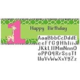 Creative Converting Wild at One Giraffe Giant Party Banner with Customizable Stickers