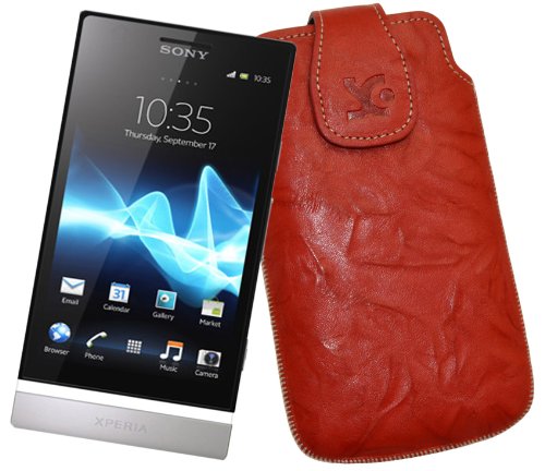 Suncase Original Tasche f&uuml;r Sony Xperia P wash-rot Preisvergleich